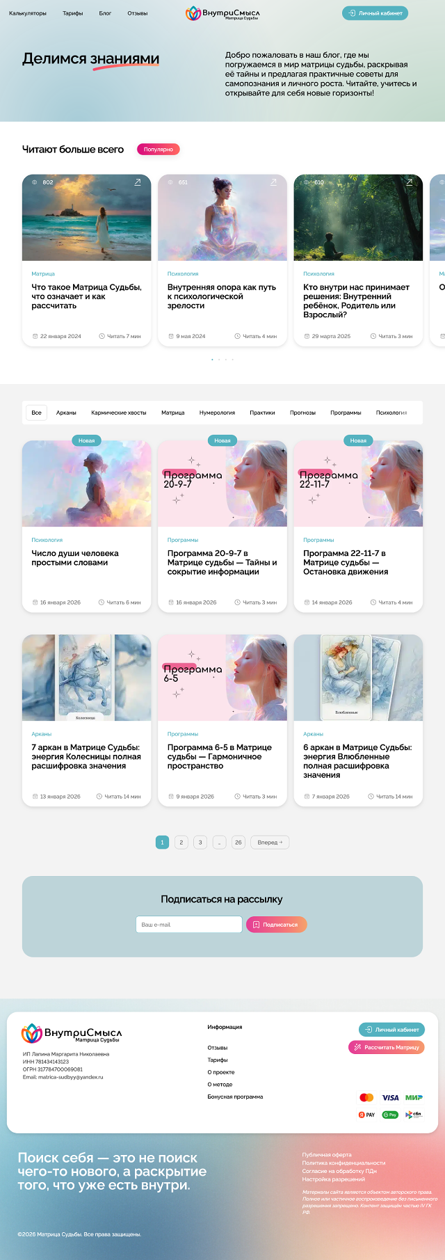 Блог: категории и темы